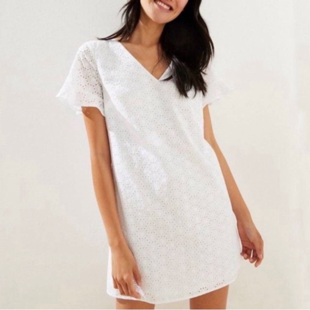 Loft White Eyelet Dress